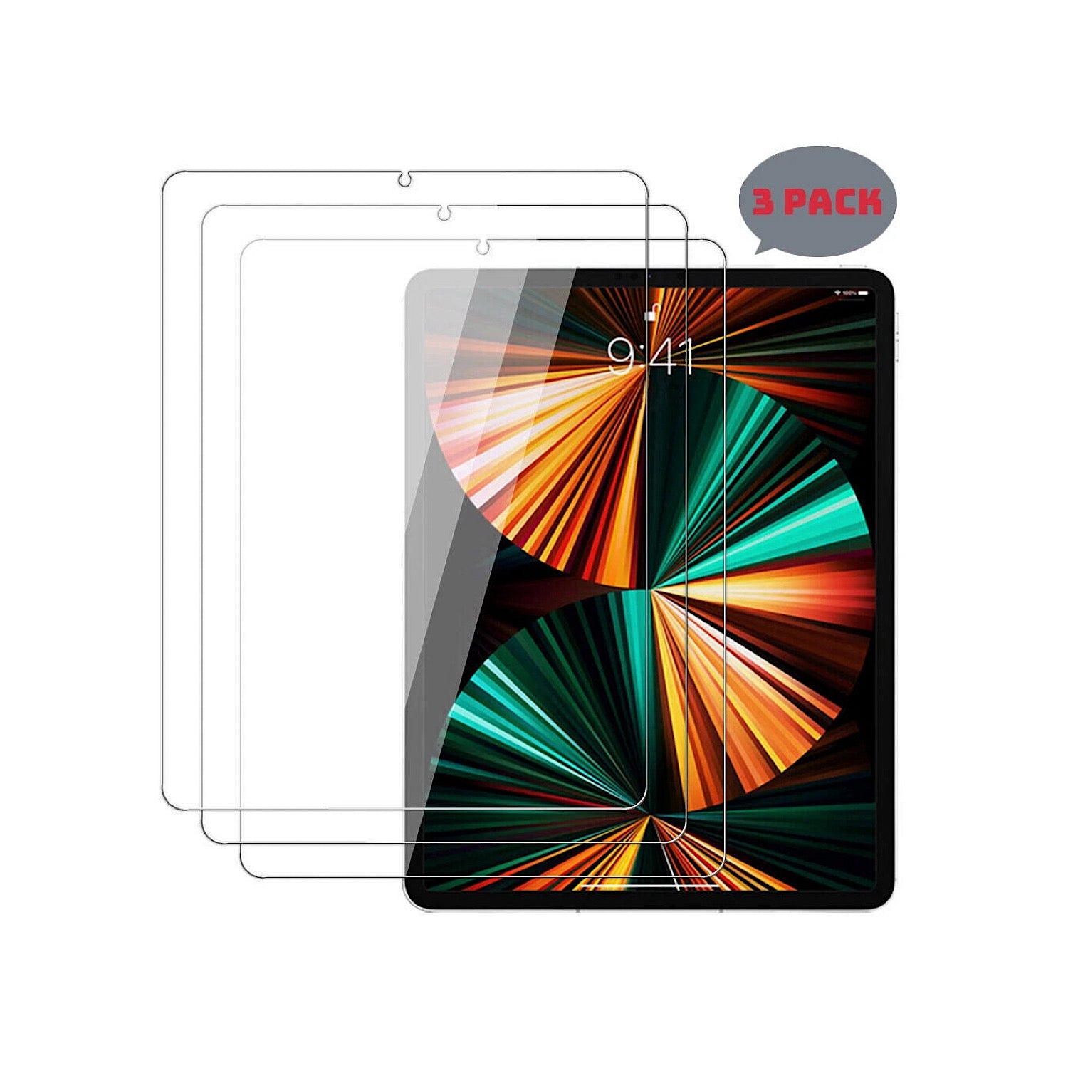iPad Tempered Glass Screen Protectors Pack of 3