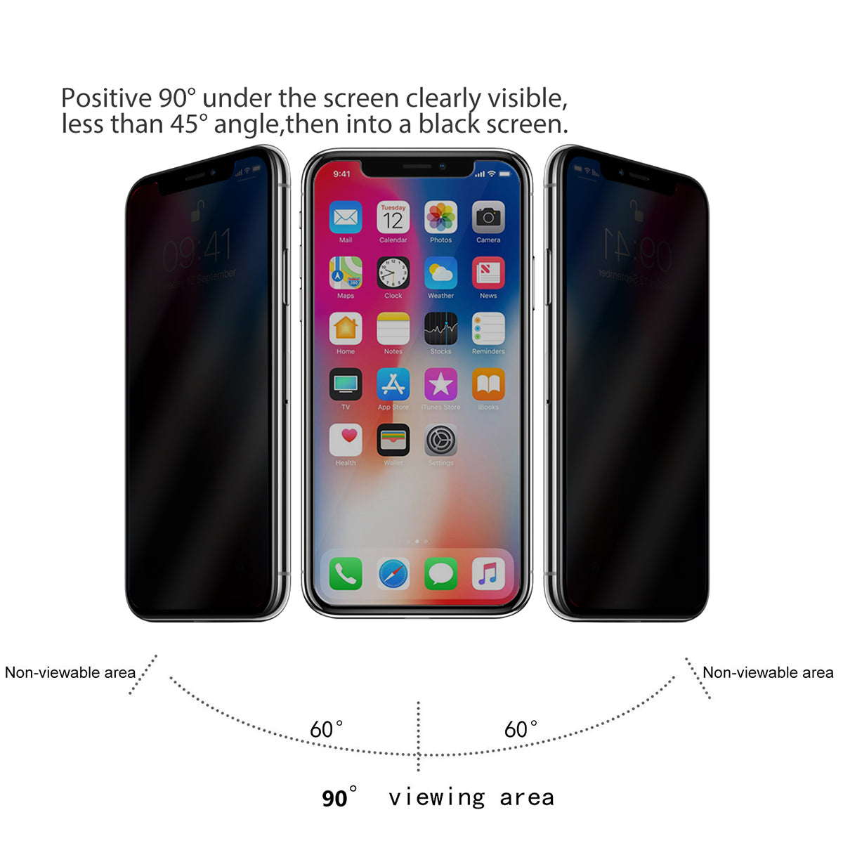 iPhone Privacy Tempered Glass  Pack of 2